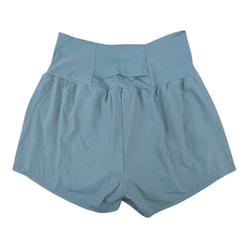 Halara High Rise 2 in 1 Athletic Yoga Shorts Blue 10 Nylon Spandex Lined Pocket